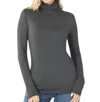 Zenana Luxe Rayon Turtleneck Top In Ash Grey In Multi