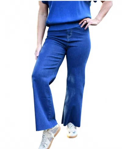 Zenana Mathew High Rise Straight Leg Jean In Blue Denim