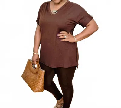 Zenana Microfiber Lounge Set In Brown