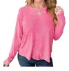 Zenana Mineral Wash Ribbed Scoop Neck Top In Fuchsia In Pink