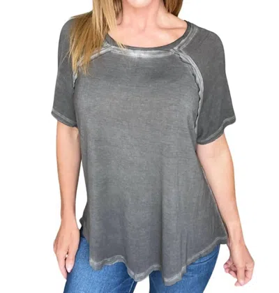Zenana Mineral Wash T Shirt In Black