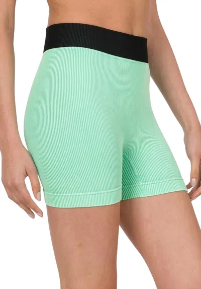 Zenana Not Your Basic Seamless Short In Mint In Green