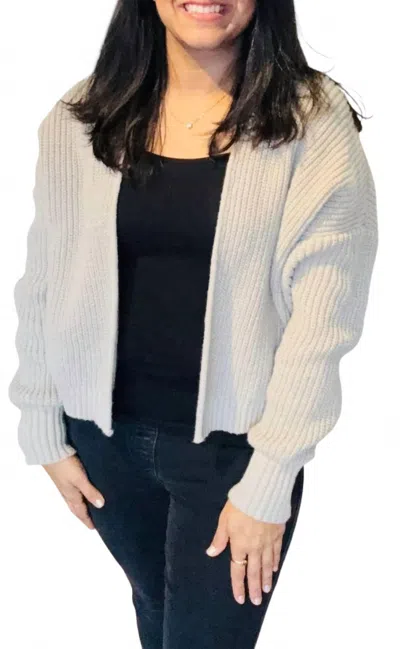 Zenana Open Front Cardigan In Tan In Gray