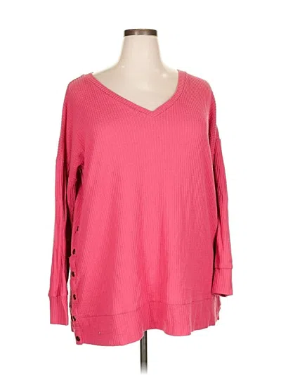 Pre-owned Zenana Outfitters 3/4 Sleeve T-shirt In Pink