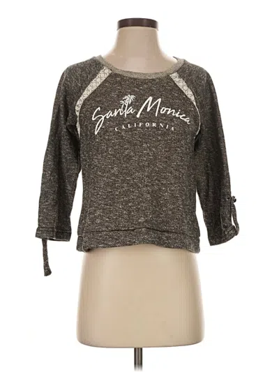 Pre-owned Zenana Outfitters 3/4 Sleeve Top Gray Crew Neck Tops