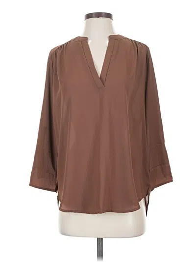 Pre-owned Zenana Outfitters 3/4 Sleeve T-shirt In Brown