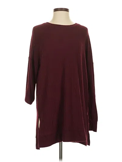 Pre-owned Zenana Outfitters 3/4 Sleeve T-shirt In Burgundy