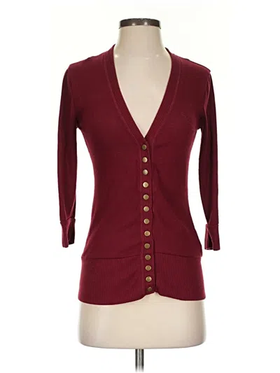 Pre-owned Zenana Outfitters Cardigan Sweater In Burgundy