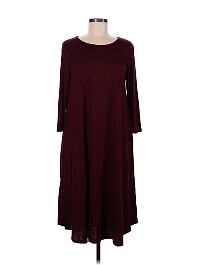 Pre-owned Zenana Outfitters Casual Dress In Burgundy