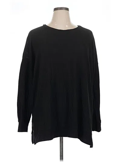 Pre-owned Zenana Outfitters Long Sleeve Top Black Crew Neck Tops