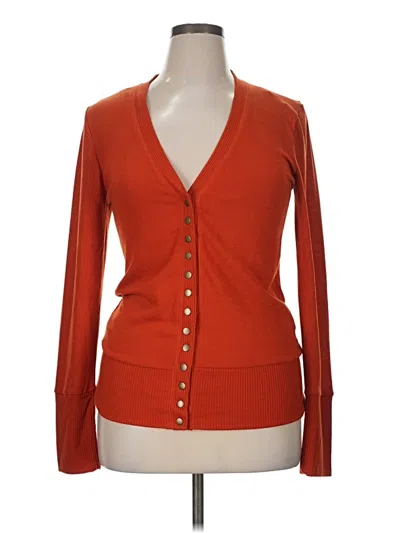 Pre-owned Zenana Outfitters Long Sleeve Top Orange Plunge Neckline Tops