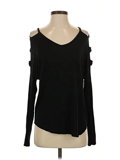 Pre-owned Zenana Outfitters Long Sleeve T-shirt In Black