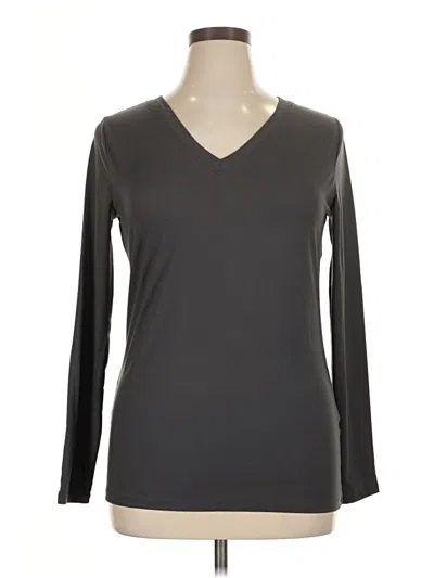 Pre-owned Zenana Outfitters Long Sleeve T-shirt In Gray