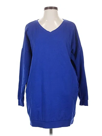Pre-owned Zenana Outfitters Pullover Sweater In Blue