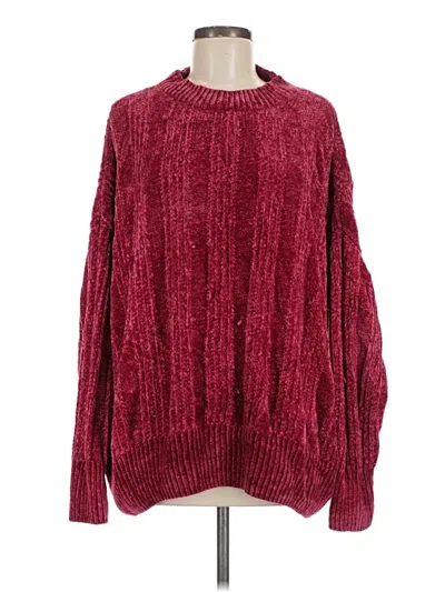 Pre-owned Zenana Outfitters Pullover Sweater In Burgundy