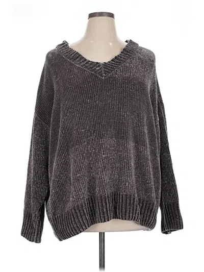 Pre-owned Zenana Outfitters Pullover Sweater In Gray