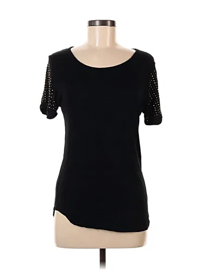 Pre-owned Zenana Outfitters Short Sleeve Top Black Scoop Neck Tops