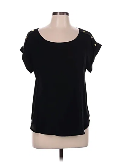 Pre-owned Zenana Outfitters Short Sleeve Top Black Scoop Neck Tops