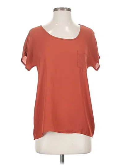 Pre-owned Zenana Outfitters Short Sleeve Top Orange Scoop Neck Tops