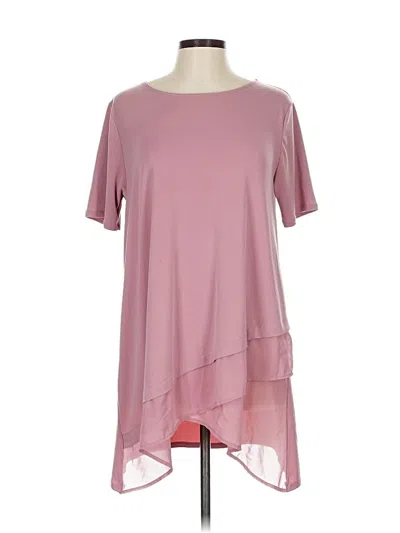 Pre-owned Zenana Outfitters Short Sleeve Top Pink Cold Shoulder Neckline Tops