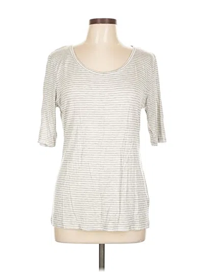 Pre-owned Zenana Outfitters Short Sleeve Top Silver Scoop Neck Tops