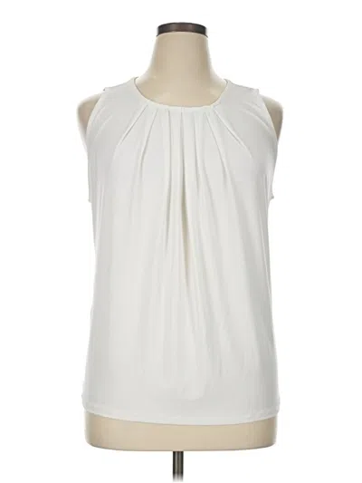 Pre-owned Zenana Outfitters Sleeveless Blouse In White