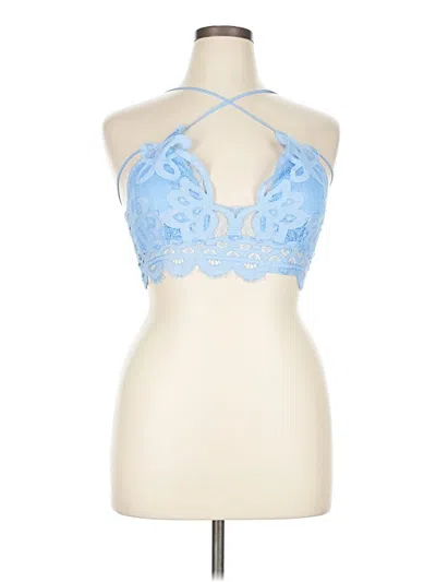 Pre-owned Zenana Outfitters Sleeveless Top Blue Halter Neckline Tops