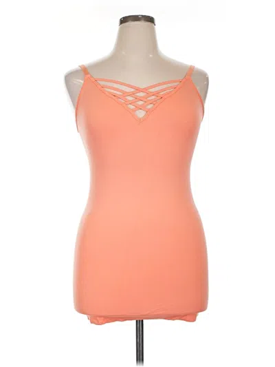 Pre-owned Zenana Outfitters Sleeveless Top Orange Halter Neckline Tops