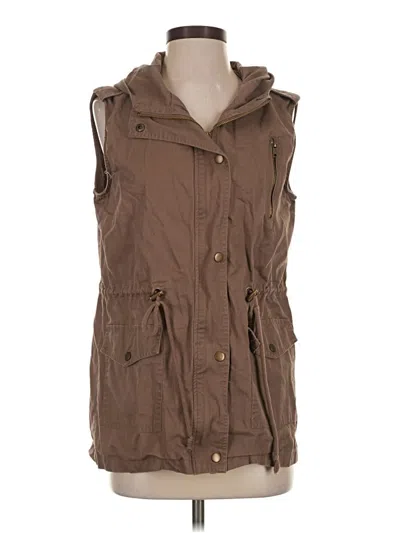 Pre-owned Zenana Outfitters Vest In Brown