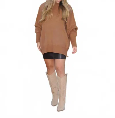 Zenana Oversized Chunky Sweater In Camel In Brown