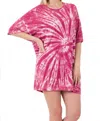 Zenana Oversized Tie Dye Shirts In Burgundy In Pink