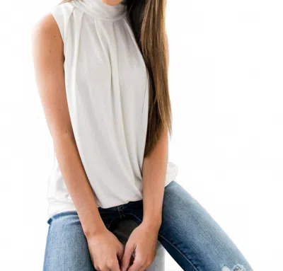 Zenana Pleats A Plenty Sleeveless Top In Winter White