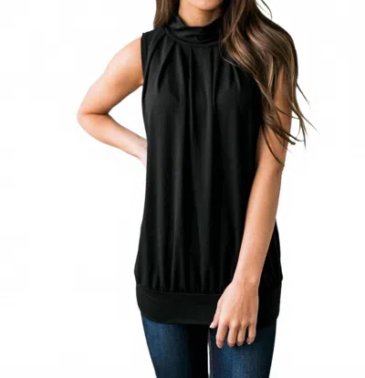 Zenana Pleats A Plenty Top In Black