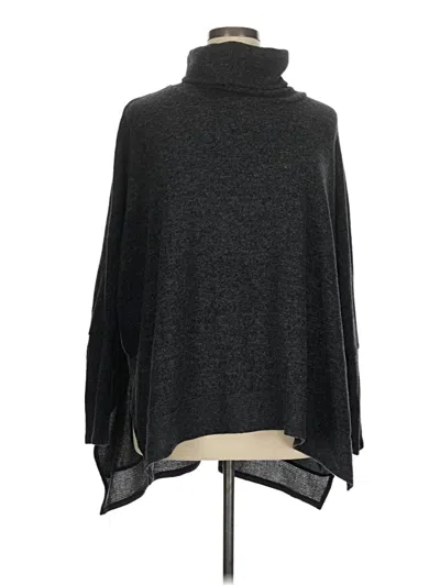Pre-owned Zenana Poncho In Black