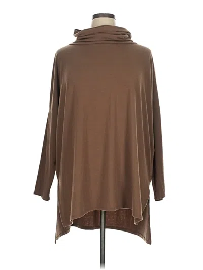 Pre-owned Zenana Poncho In Brown