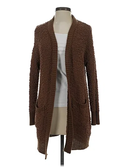 Pre-owned Zenana Premium Cardigan Sweater In Brown