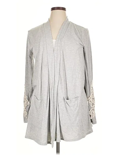 Pre-owned Zenana Premium Cardigan Sweater In Gray