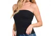 Zenana Premium Cotton Built-in-bra Tube Top In Black In Black