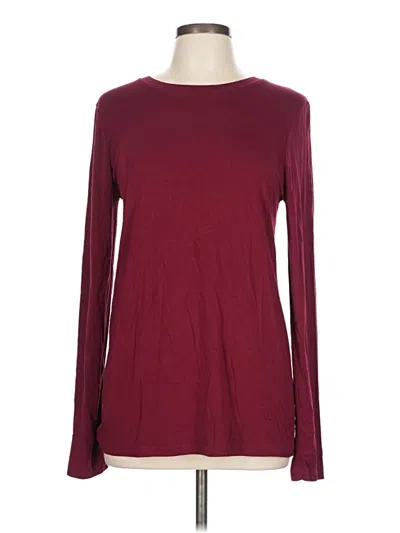 Pre-owned Zenana Premium Long Sleeve T-shirt In Burgundy