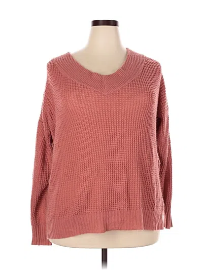 Pre-owned Zenana Premium Pullover Sweater In Orange