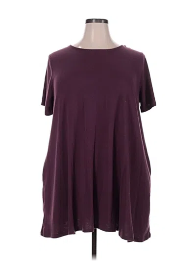 Pre-owned Zenana Premium Short Sleeve T-shirt In Burgundy