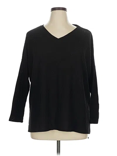 Pre-owned Zenana Pullover Sweater In Black