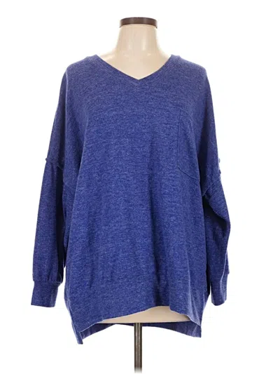 Pre-owned Zenana Pullover Sweater In Blue