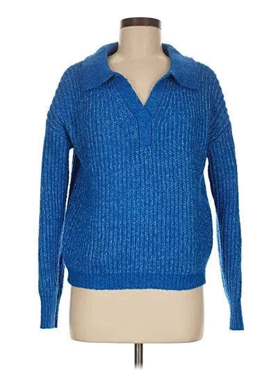 Pre-owned Zenana Pullover Sweater In Blue