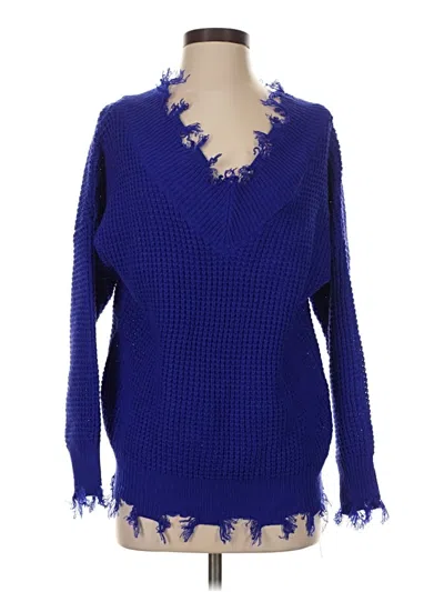 Pre-owned Zenana Pullover Sweater In Blue