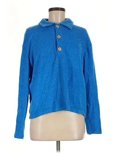 Pre-owned Zenana Pullover Sweater In Blue
