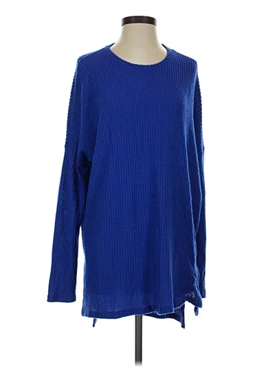 Pre-owned Zenana Pullover Sweater In Blue