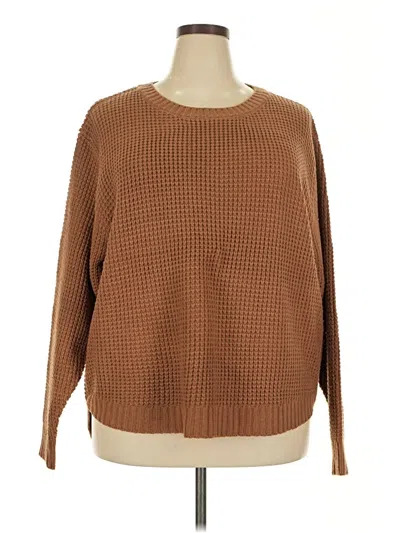 Pre-owned Zenana Pullover Sweater In Brown