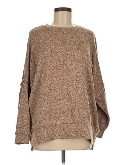 Pre-owned Zenana Pullover Sweater In Brown