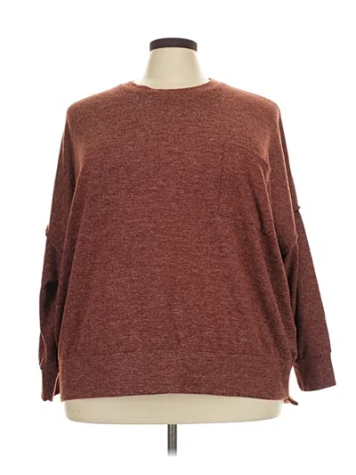 Pre-owned Zenana Pullover Sweater In Brown